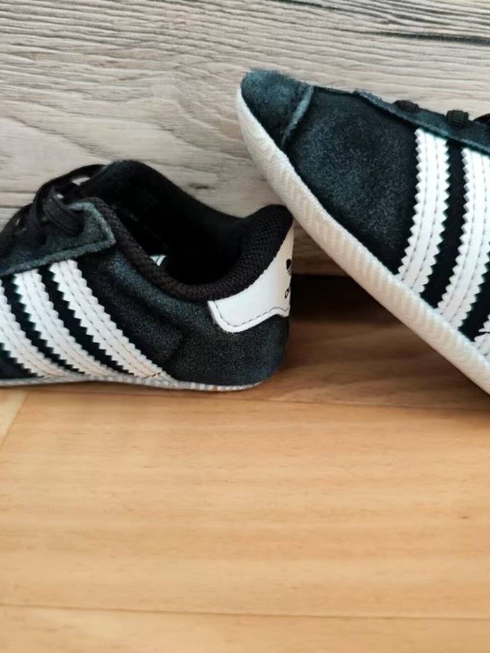 Adidas Originals Gazelle Baby Crib Shoes — Black, US Baby Size 3K